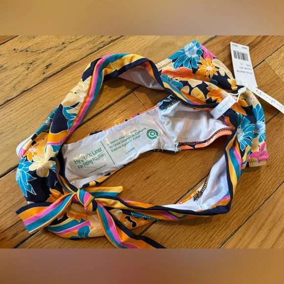 Sunshine 79 Multicolor Floral and Stripe Bikini Bottoms Women’s Size 10 NWT - Picture 7 of 12